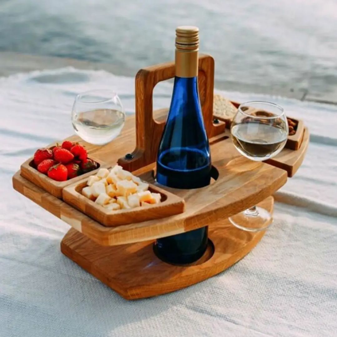 WineFold Table - Table à Vin Pliante en Bois