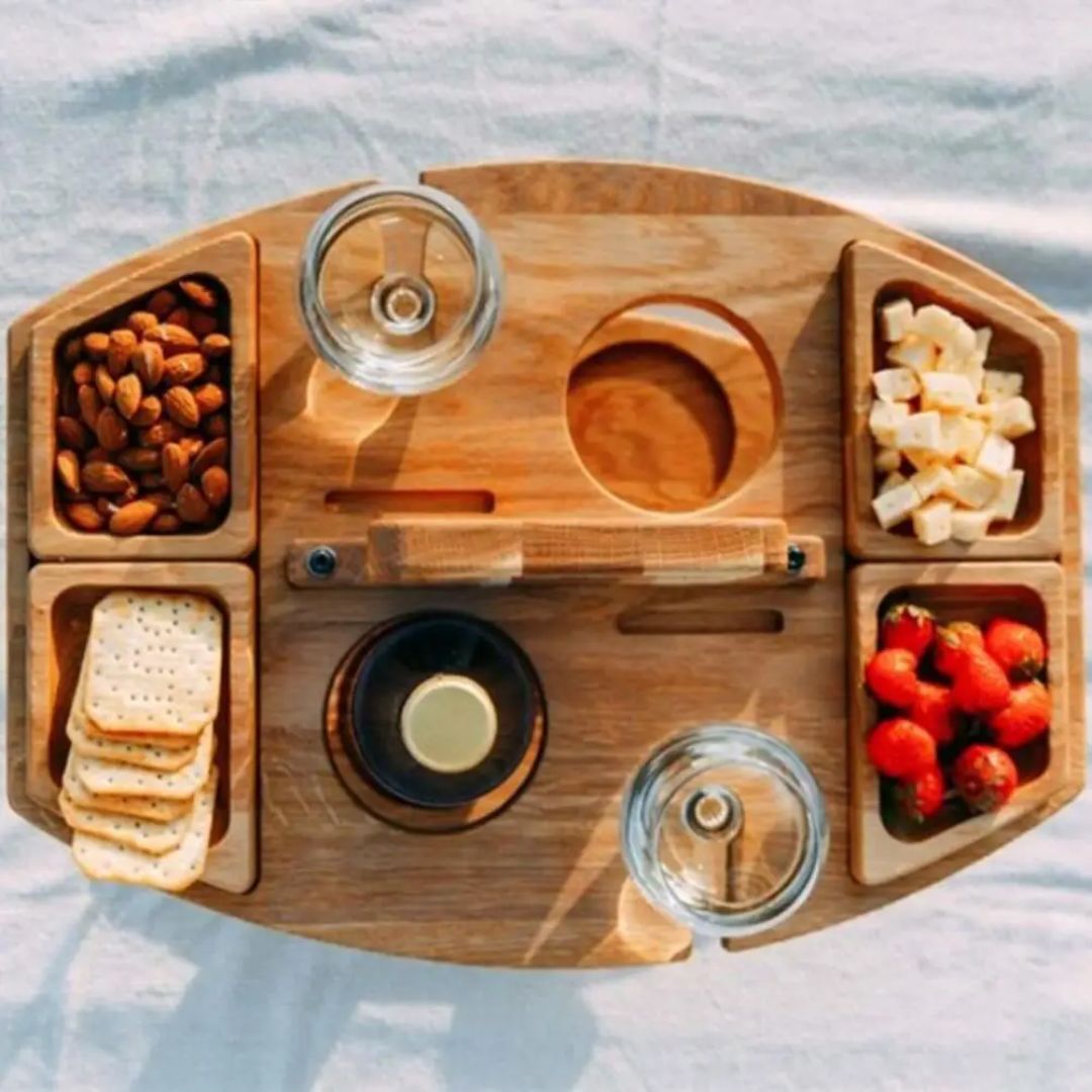 WineFold Table - Table à Vin Pliante en Bois