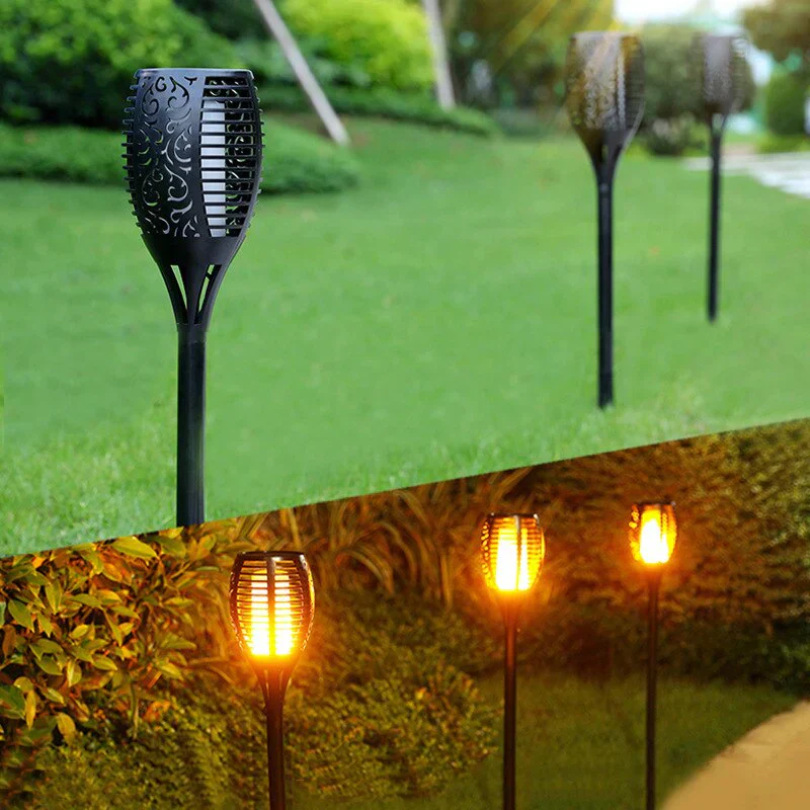 SolarFlame - Torches de Jardin Solaires à LED