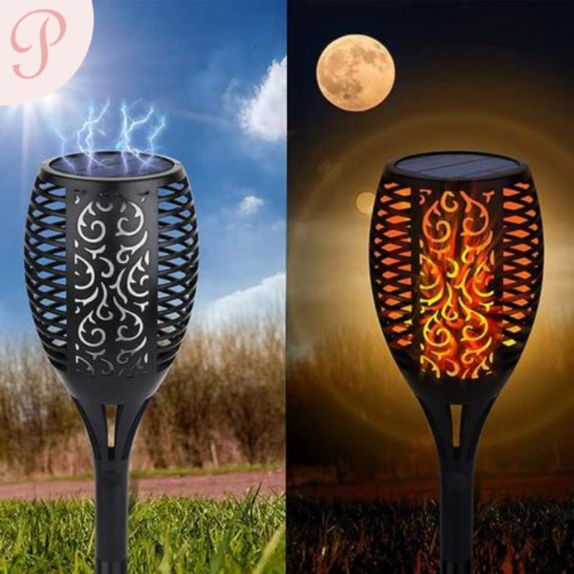 SolarFlame - Torches de Jardin Solaires à LED