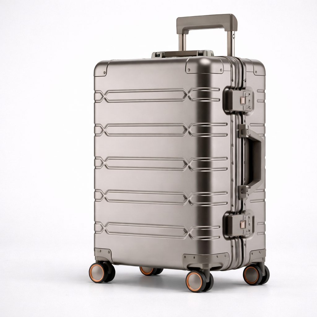 Valise Cabine en Aluminium Sablé | Élégance Durable pour Voyageurs Fréquent 7