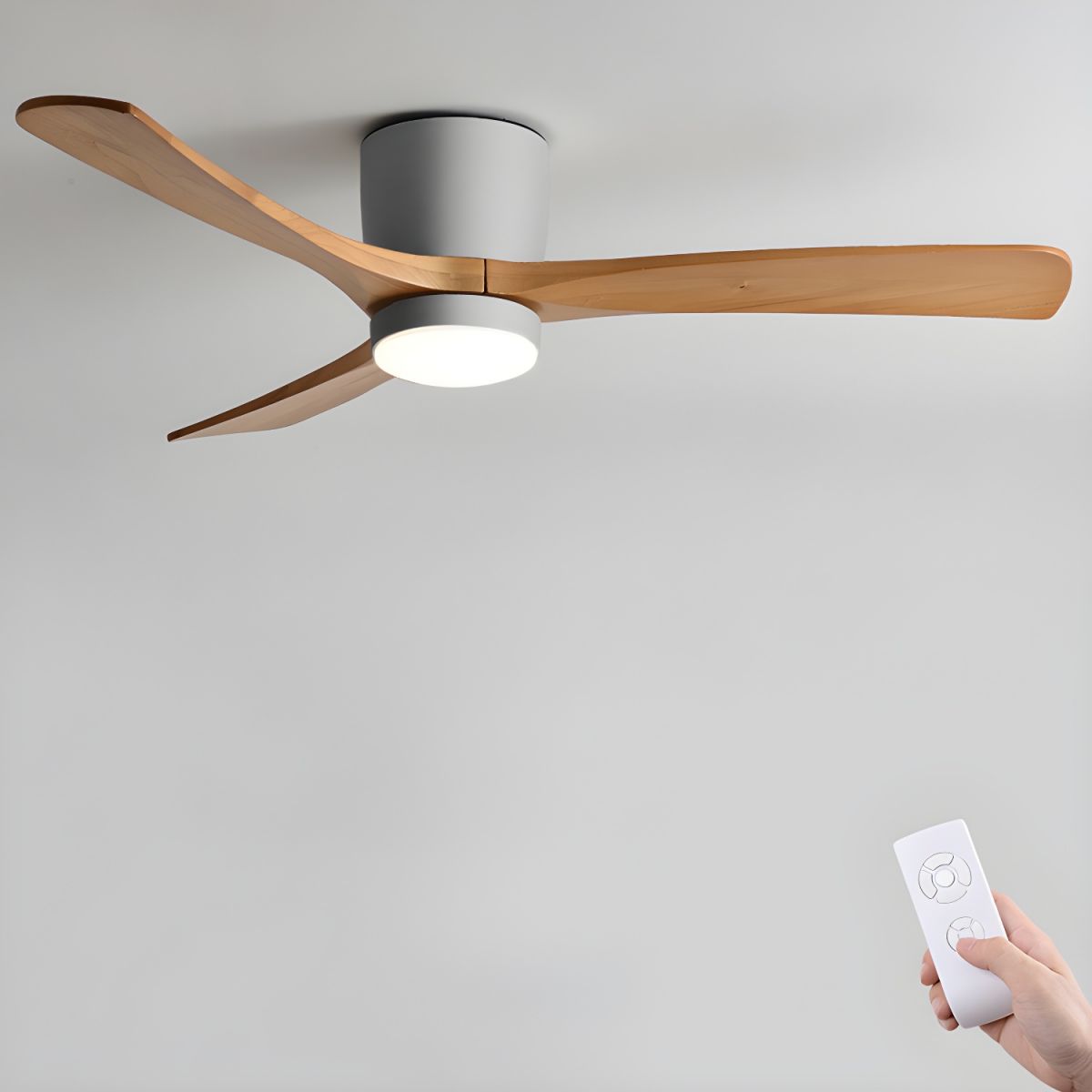 Ventilateur Plafond Silencieux en Bois d'Érable | Élégance Scandinave pour un Confort Optimal 10