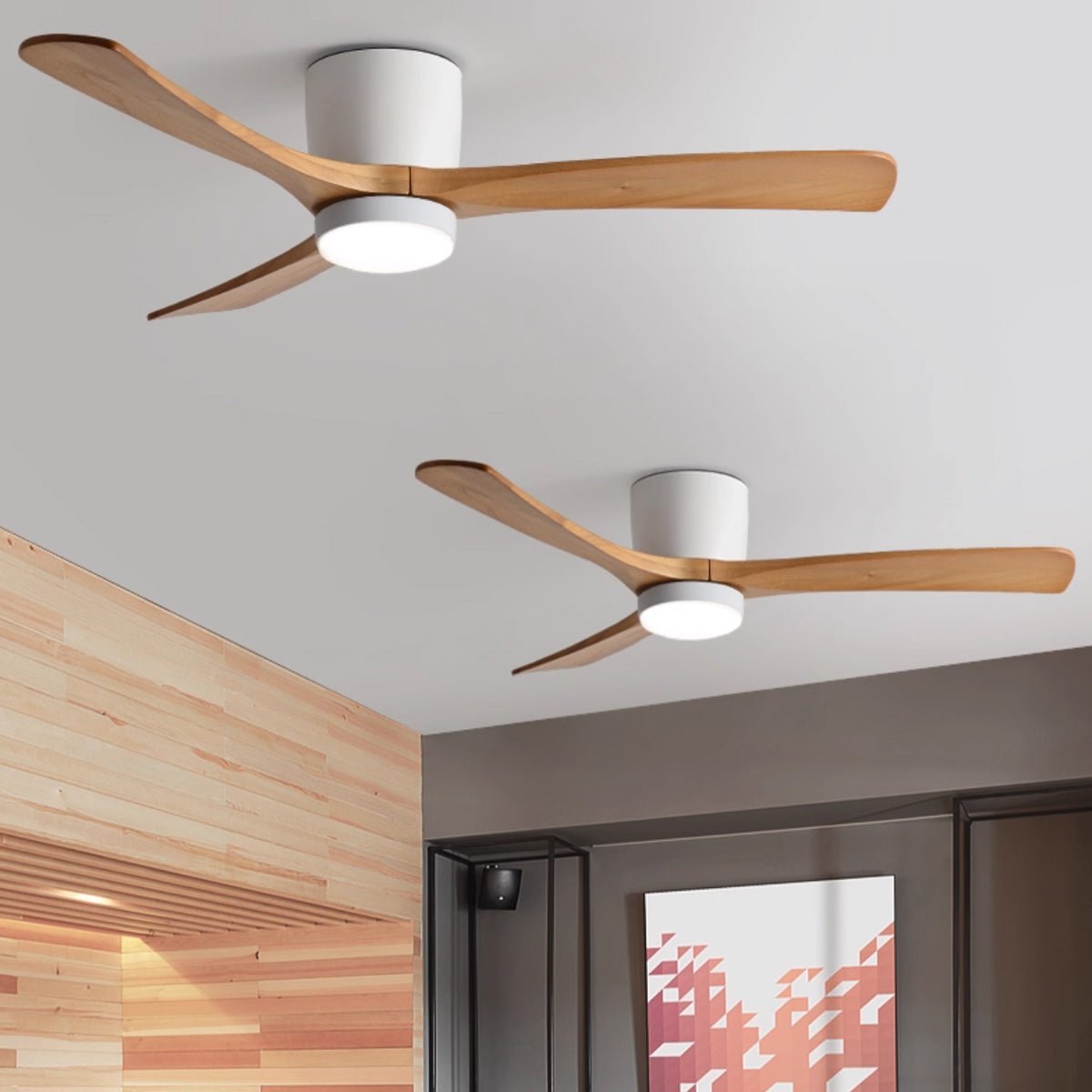 Ventilateur Plafond Silencieux en Bois d'Érable | Élégance Scandinave pour un Confort Optimal 7