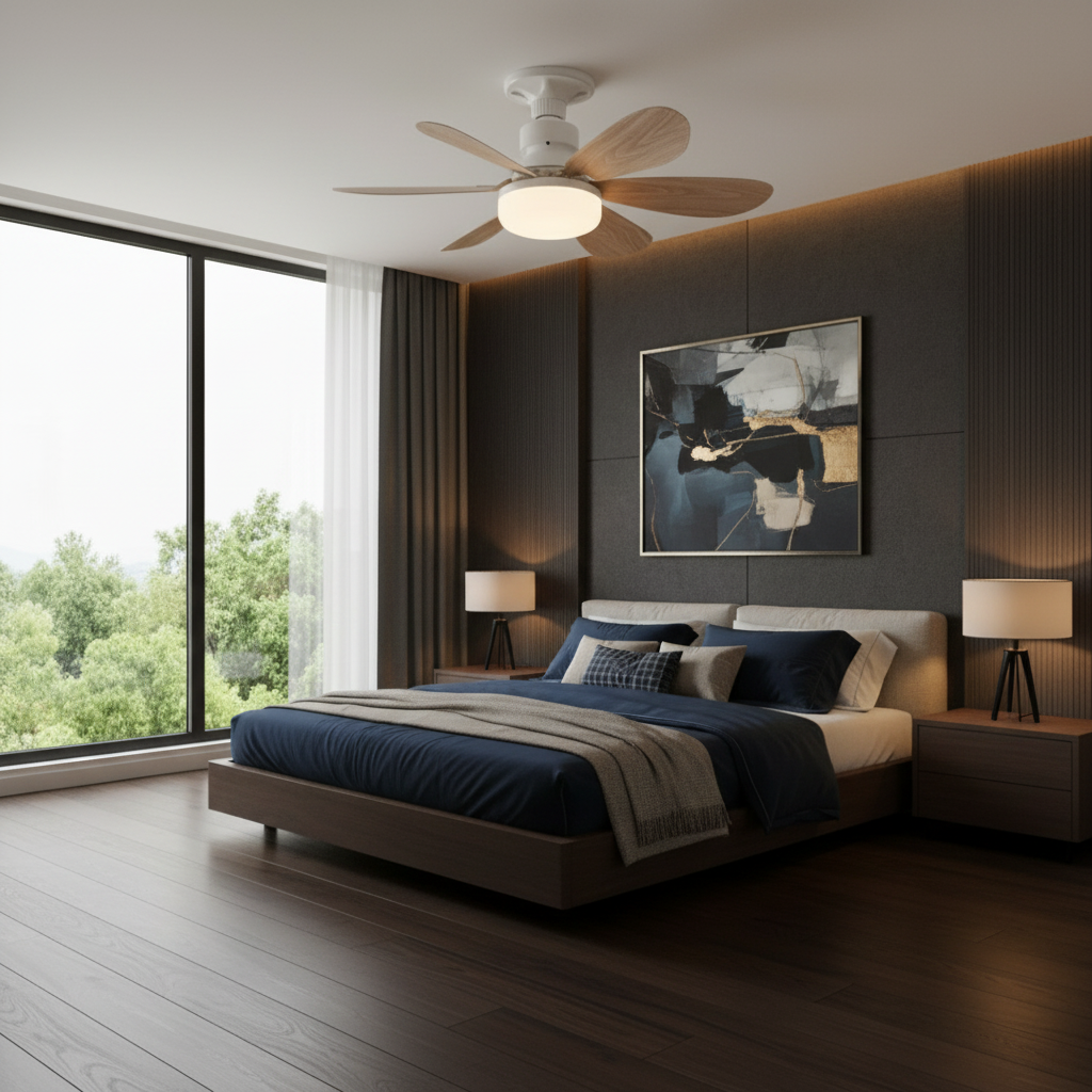 Ventilateur Plafond en Acier avec Éclairage LED Dimmable | Design Élégant et Silencieux pour un Intérieur Raffiné 2