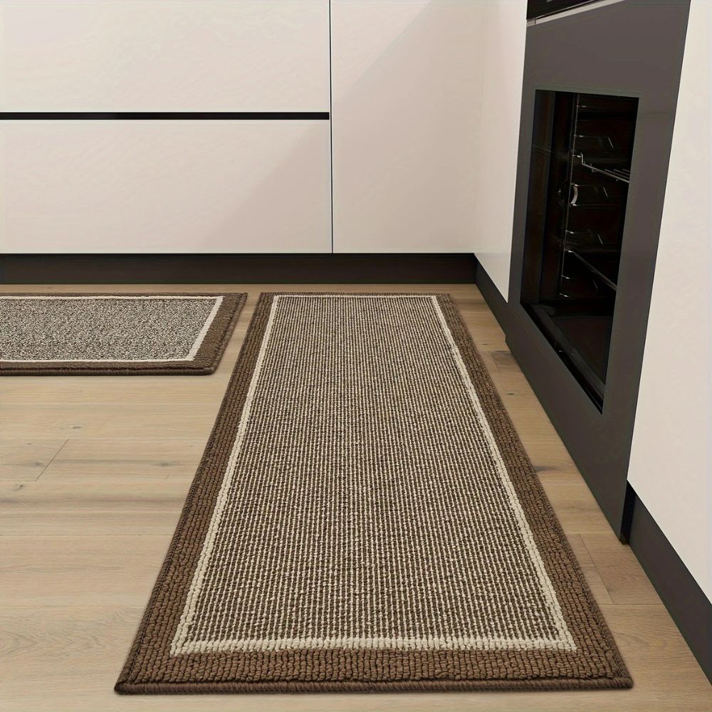 Tapis de cuisine antidérapant lavable, surface nervurée