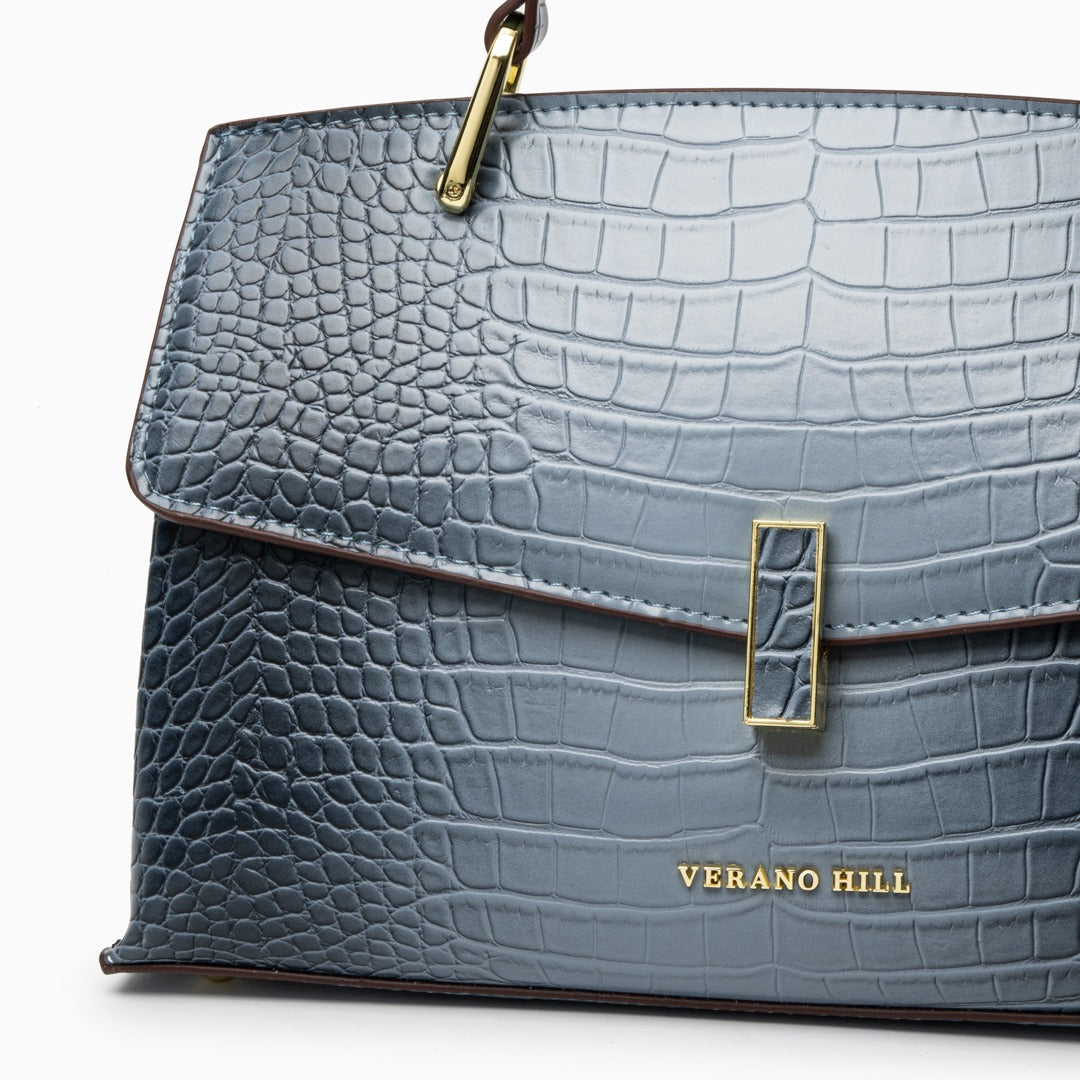 Sac cabas moyen motif crocodile en similicuir