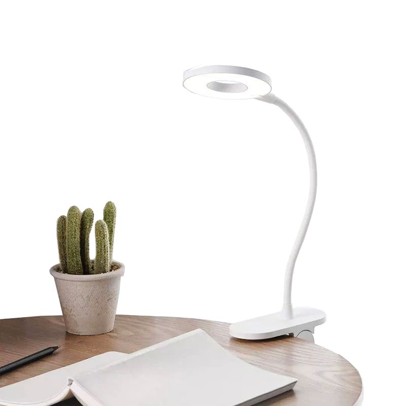 Lampe de bureau LED sans fil à pince, anneau lumineux