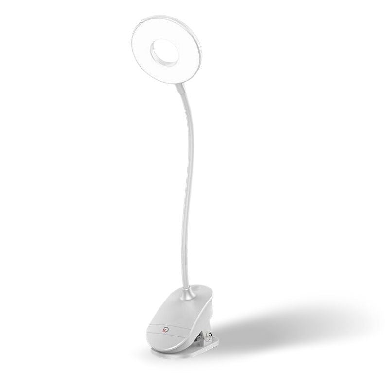 Lampe de bureau LED sans fil à pince, anneau lumineux