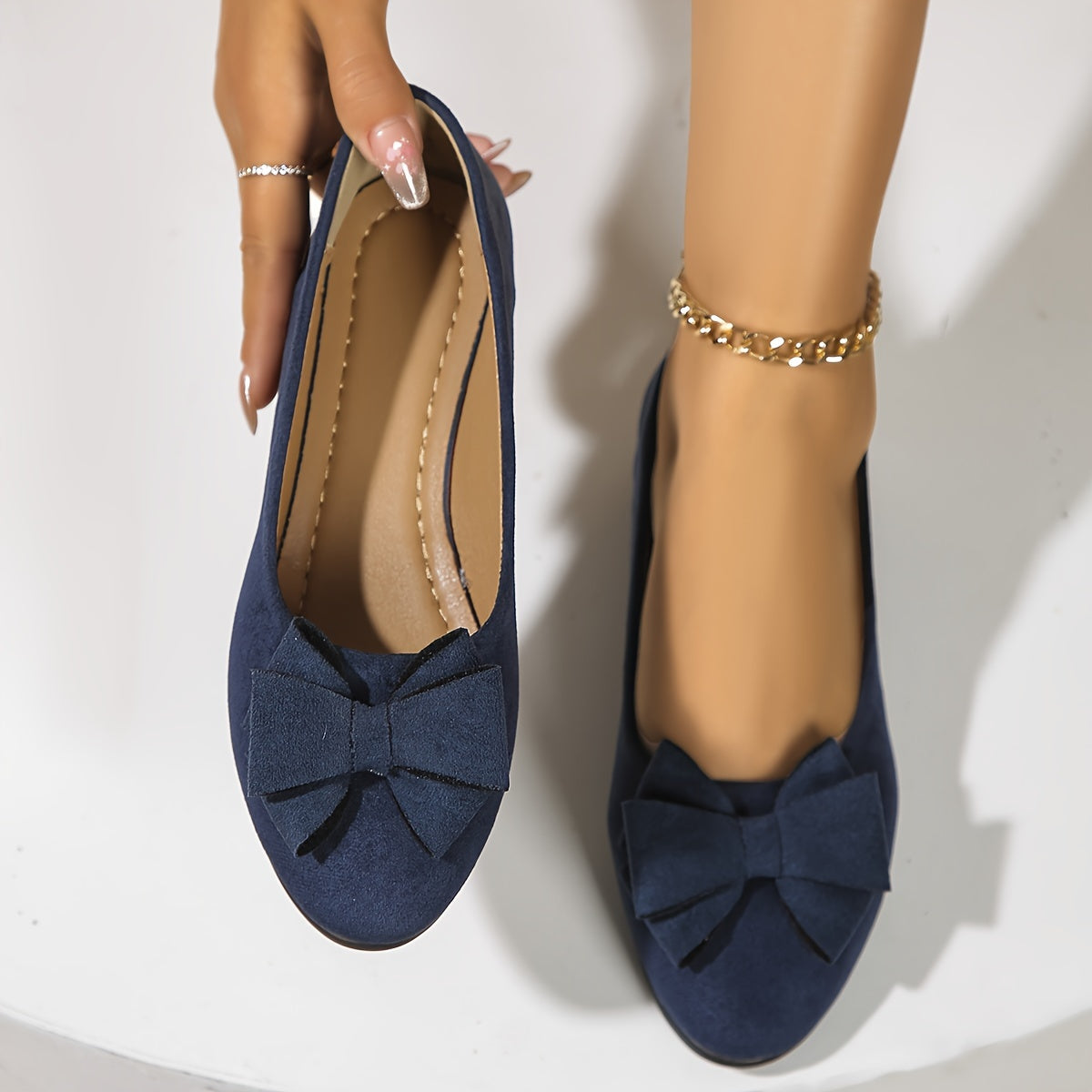 Women's Black Ballet Flats - Elegant Orthopedic Supportive Footwear for Daily Comfort