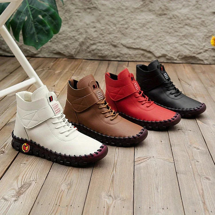 Women's Fleece Lined Comfort Boots - Stylish Supportive Boots for All-Day Warmth