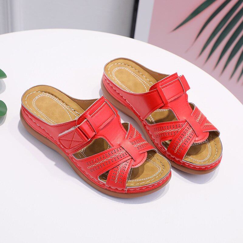 Women's Non-slip Orthopedic Leather Sandals - Luxurious Comfort and Support
