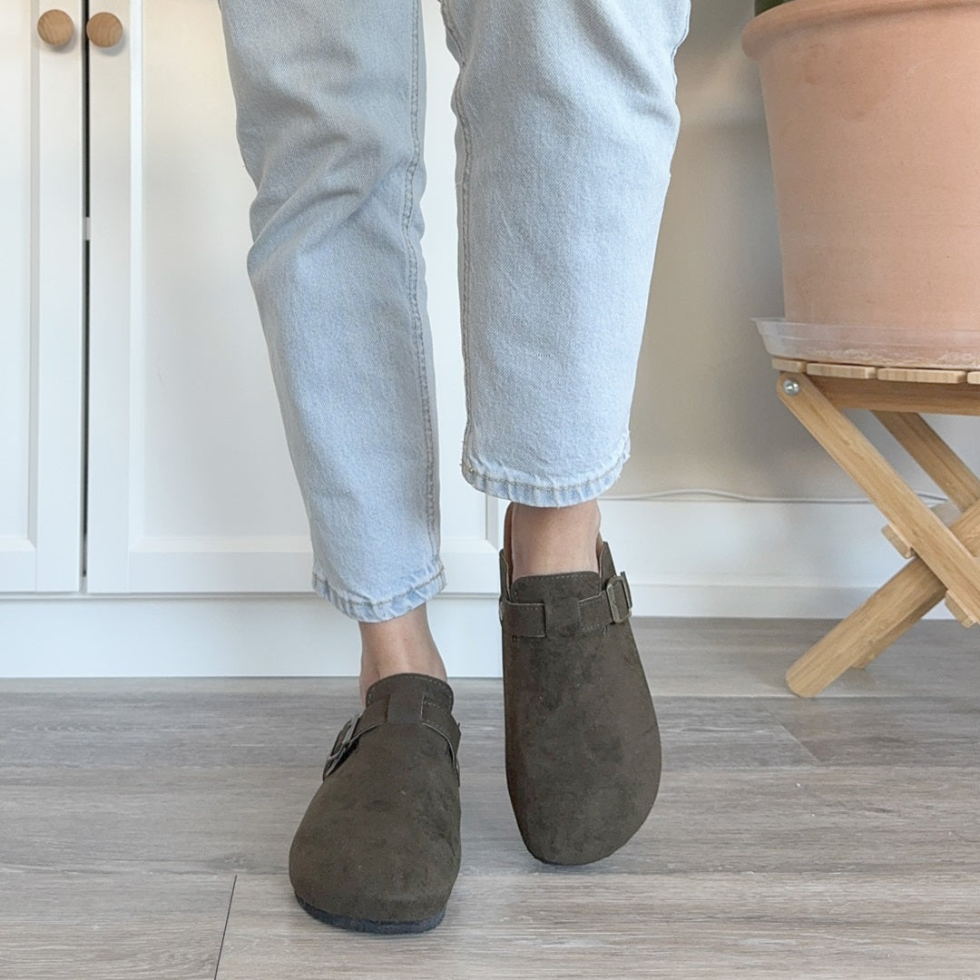Women's Nordic Suede Clogs - Comfortable Slip-On Footwear for All-Day Wear