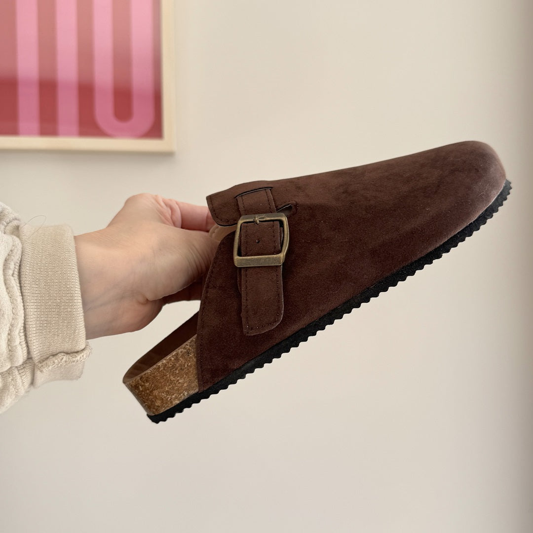 Women's Nordic Suede Clogs - Comfortable Slip-On Footwear for All-Day Wear
