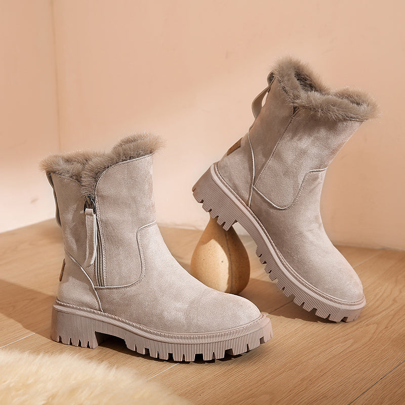 Women's Padded Snow Boots - Cozy and Stylish Winter Footwear for Cold Weather