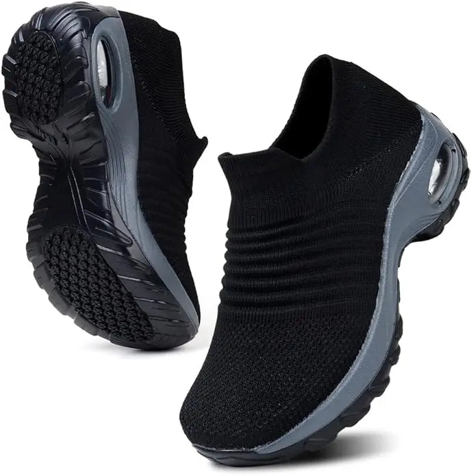Women's Slip-On Sneakers - Comfortable Orthopedic Walking Shoes with Arch Support