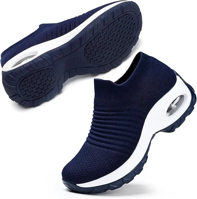 Women's Slip-On Sneakers - Comfortable Orthopedic Walking Shoes with Arch Support