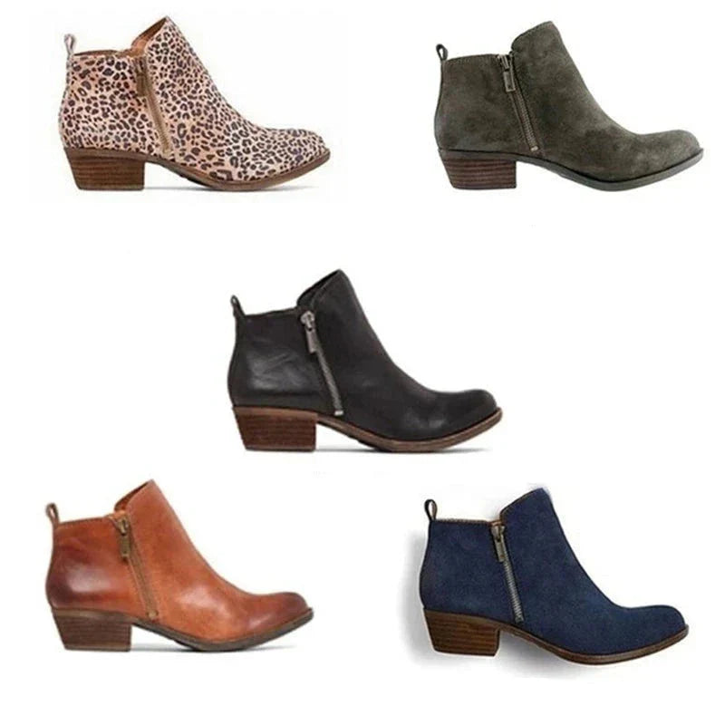 Women's Vintage-Inspired Ankle Boots - Stylish and Comfortable Footwear for Everyday Wear