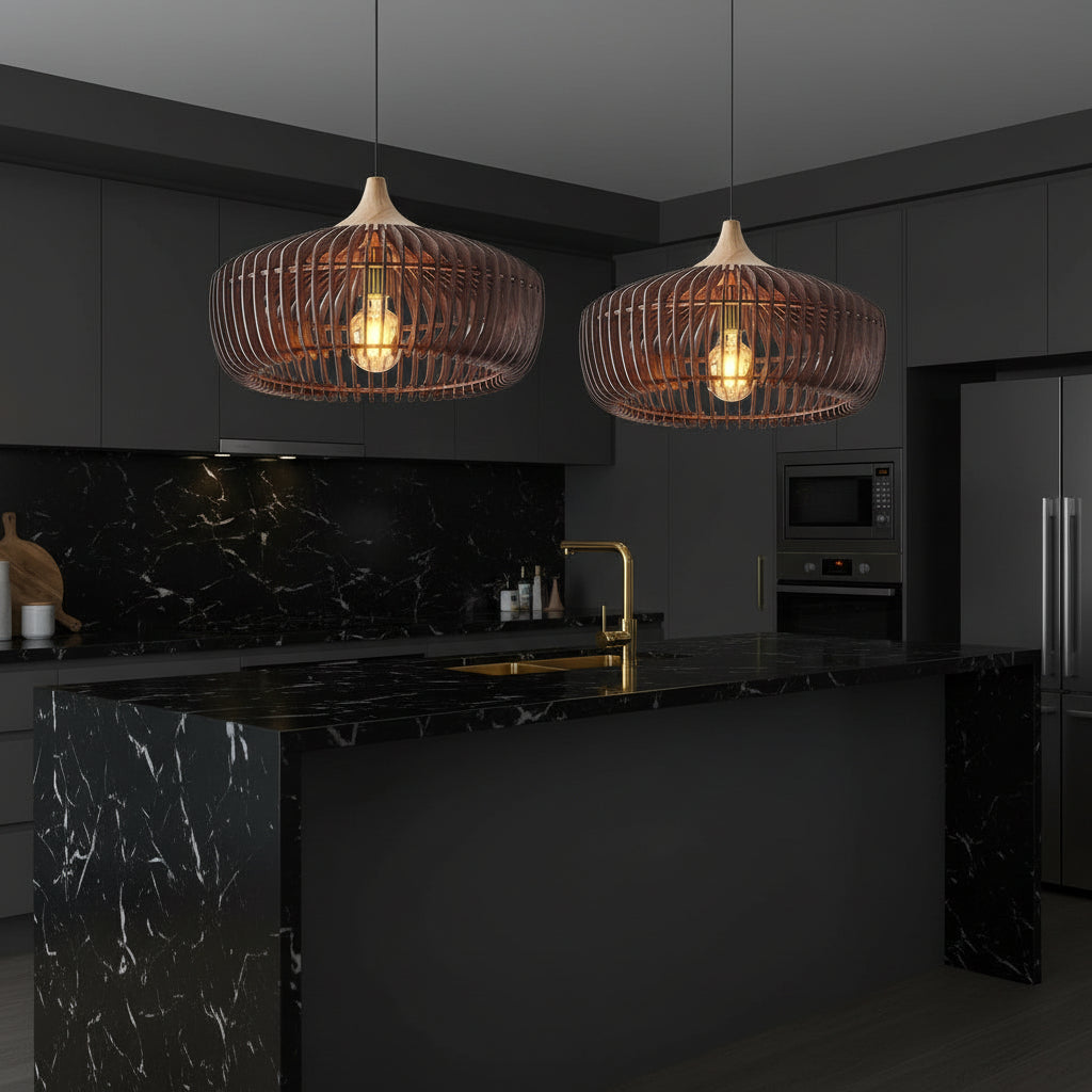 Wooden Dome Pendant Light — Nordic Japanese Design 1