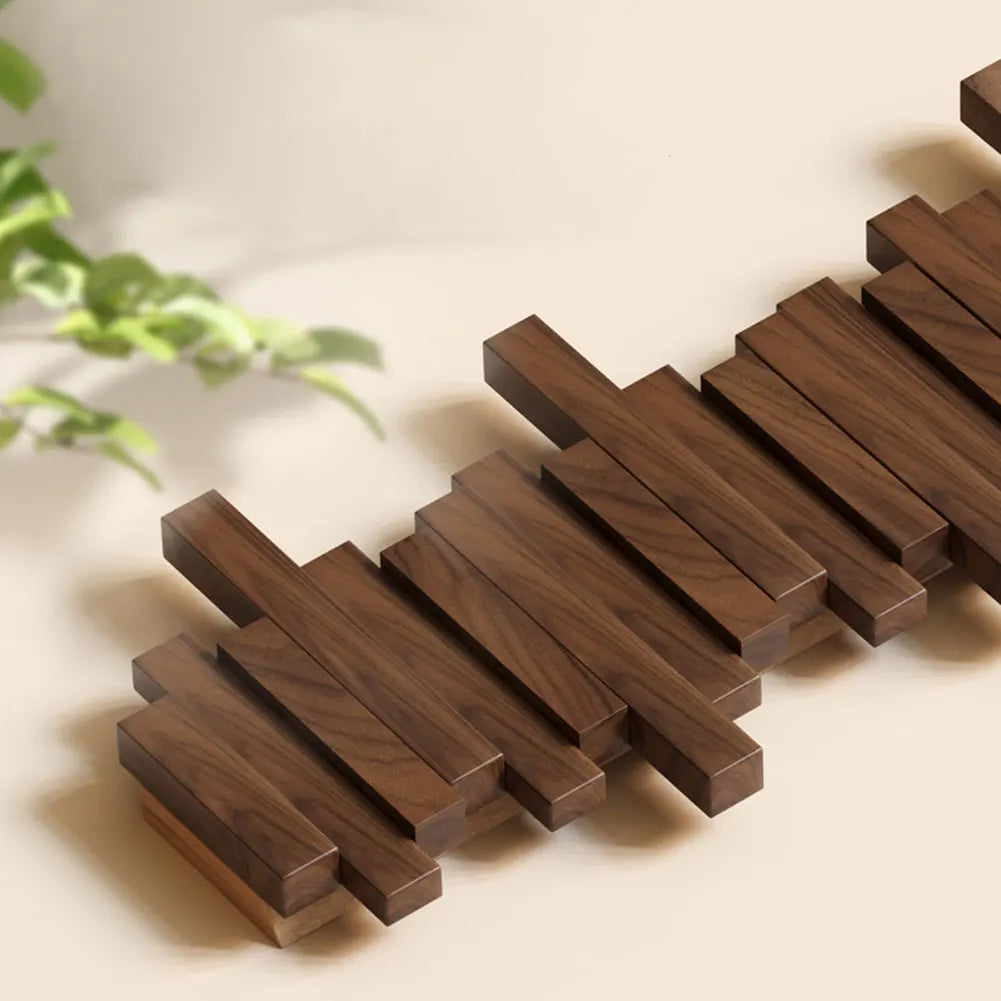 Wooden Wall Coat Rack - Magnetic Foldable Hooks 4