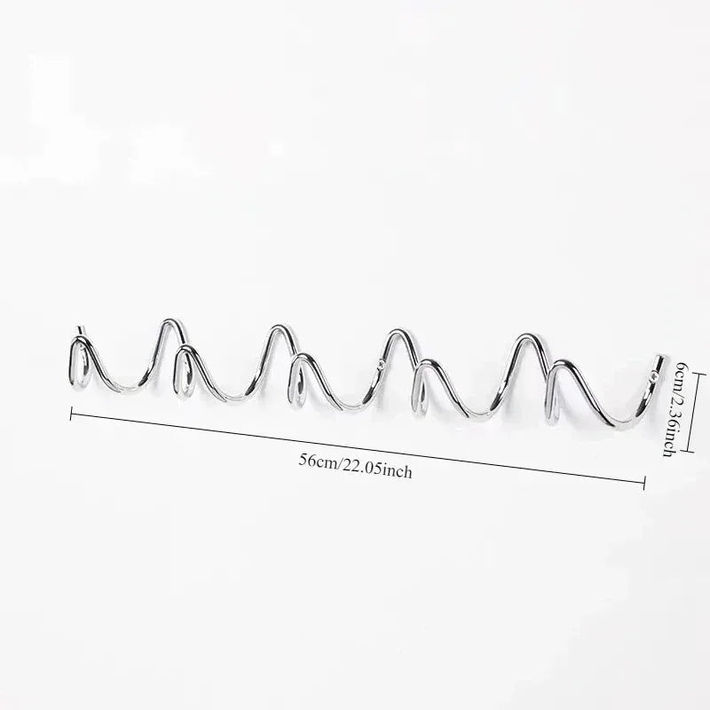 Wrought Iron Wall Hook - Modern Wave Design 16
