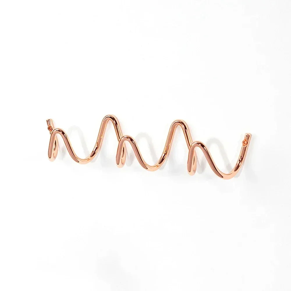 Wrought Iron Wall Hook - Modern Wave Design 9