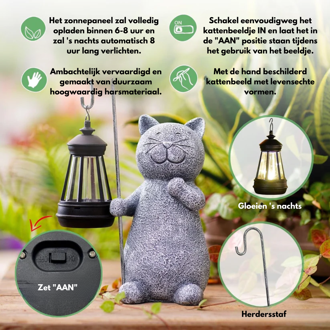 EnchantedKitty - Chat Décoratif de Jardin