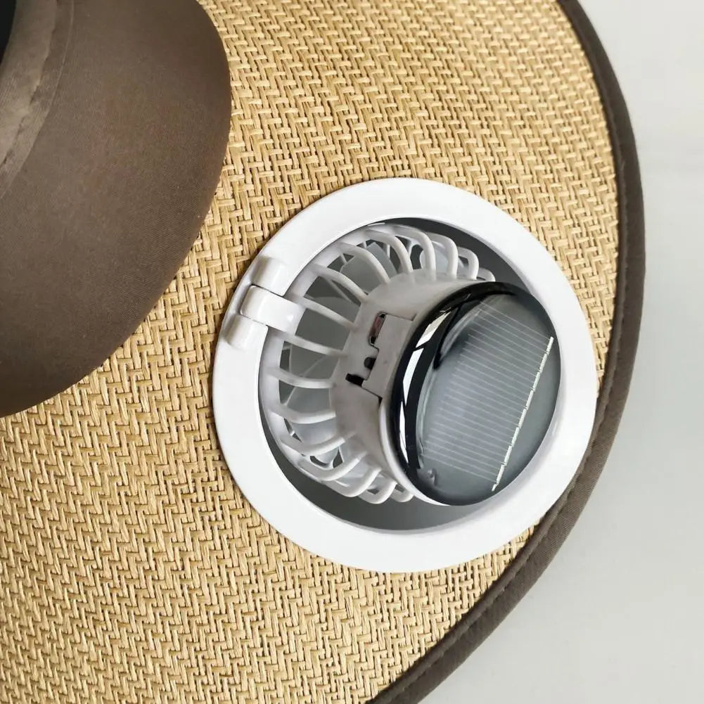 Wide-Brim Sun Hat with Solar Fan