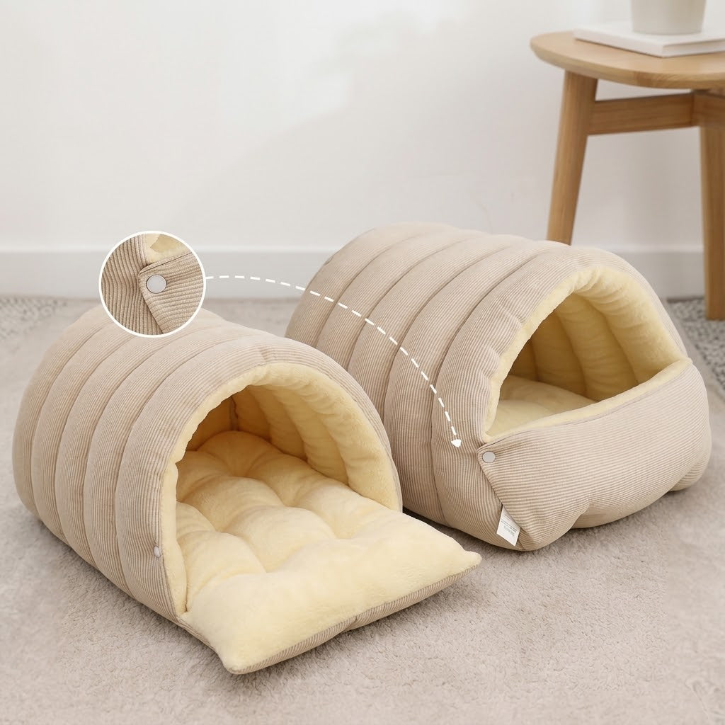 2-in-1 Dome Bed for Cats and Small Dogs