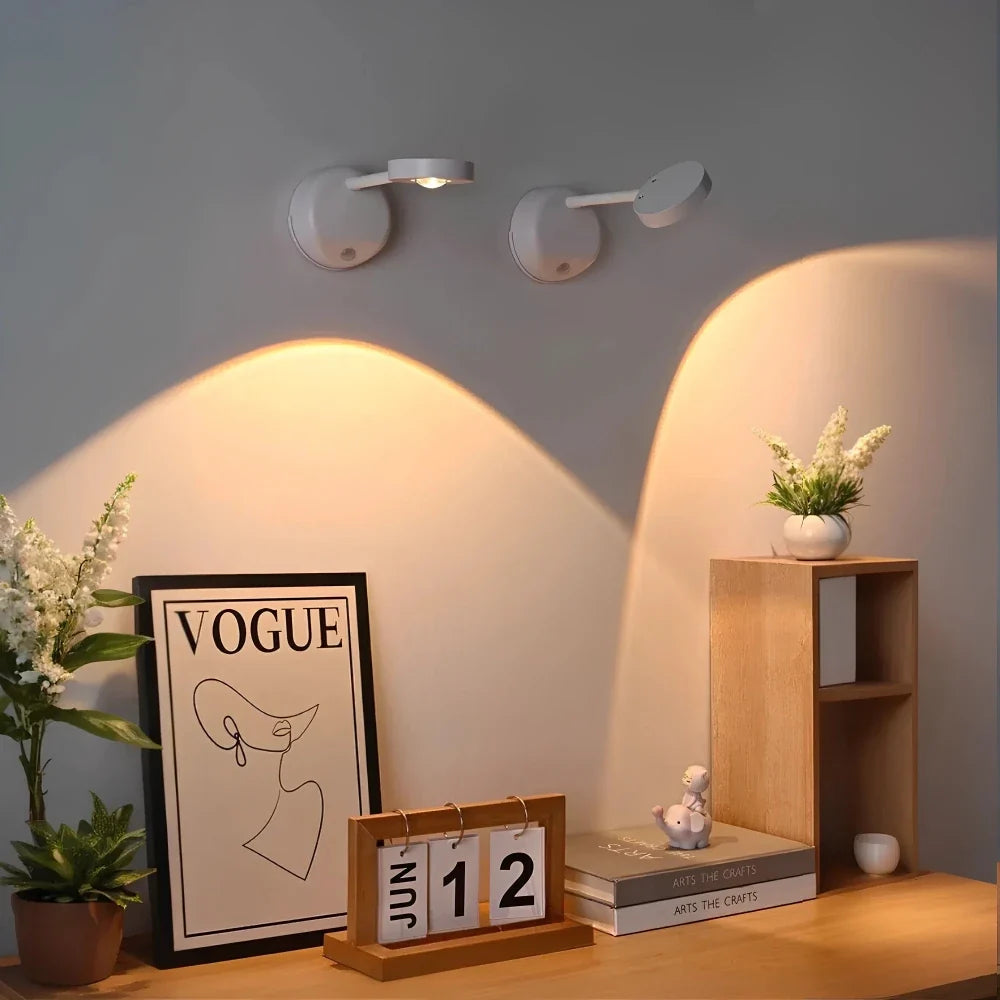 Spot LED sans fil à détecteur, rotation 360°
