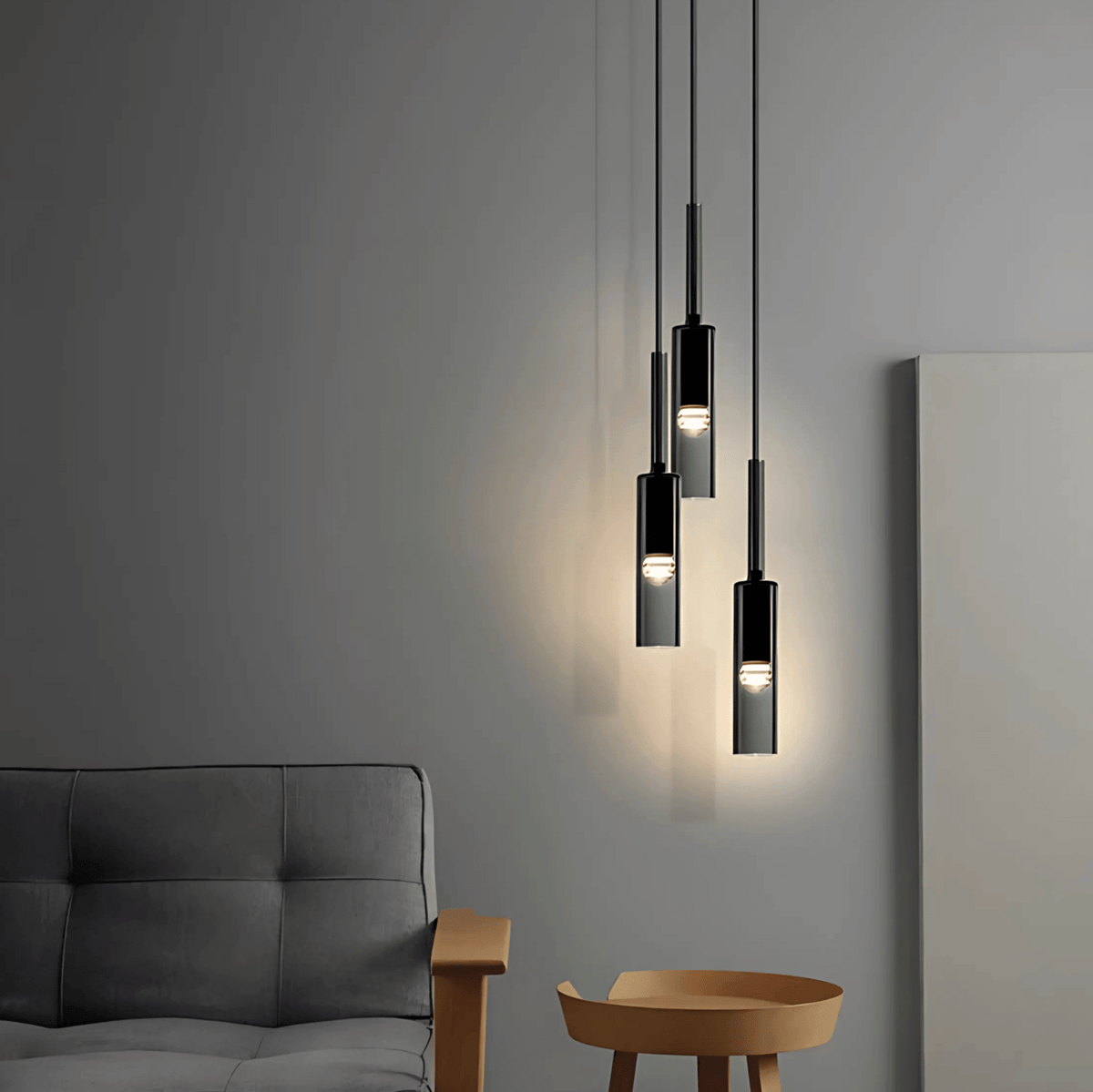 Suspension ou applique en verre fumé noir