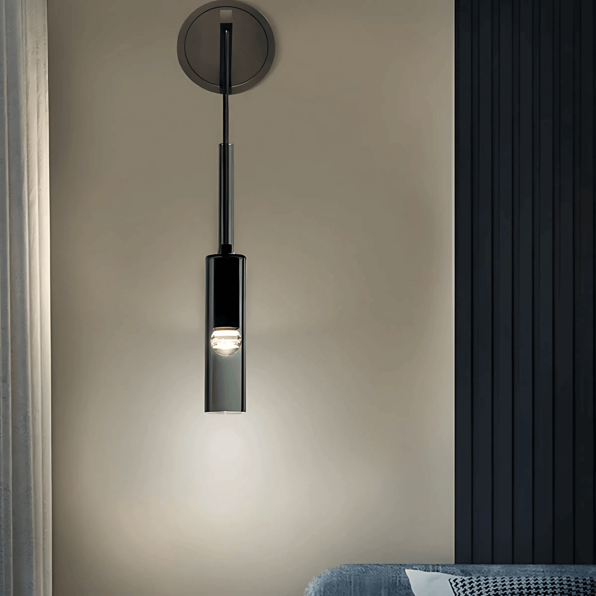 Suspension ou applique en verre fumé noir