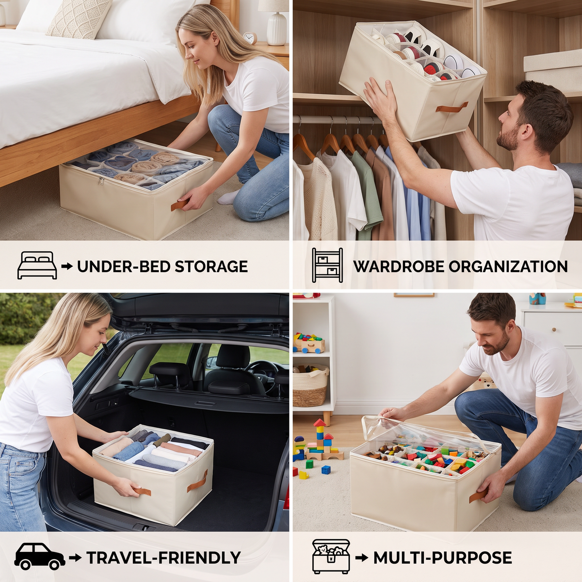 Collapsible Shoe Storage Box with Clear Window