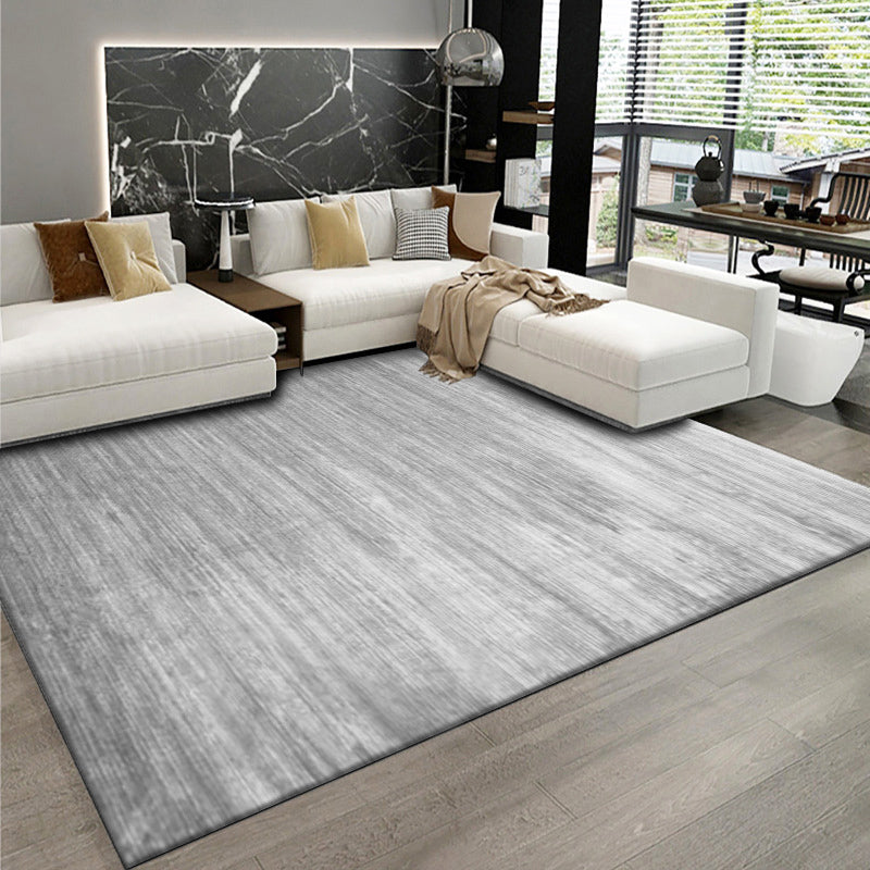 Très grand tapis gris effet laine, 400 x 200 cm