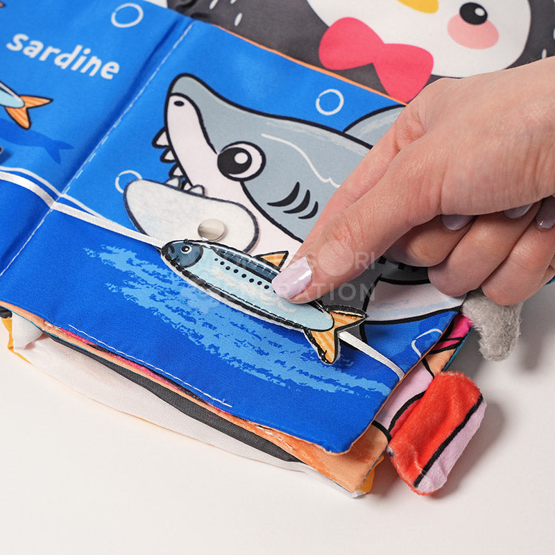 Livre en tissu d'éveil pour bébé, 29 cm