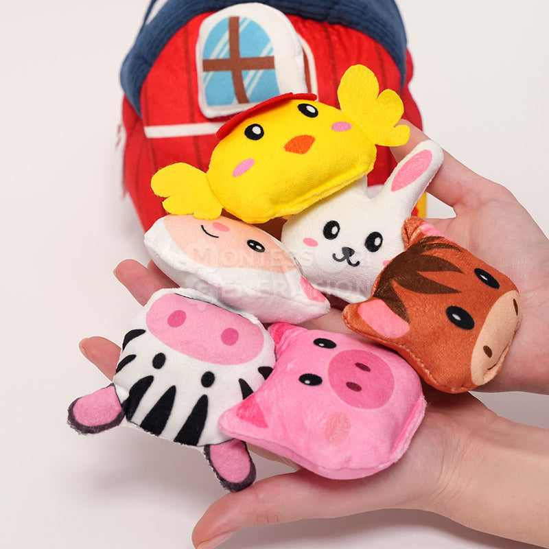 Soft Fabric Barn with 6 Plush Animals, from 6 Months