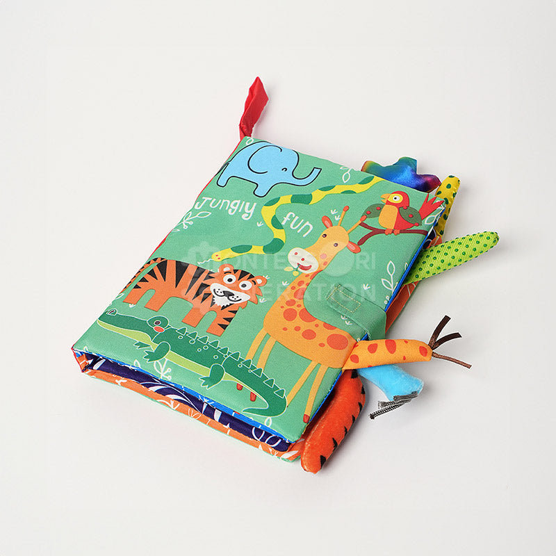 Livre sensoriel en tissu pour bébé, 4 thèmes
