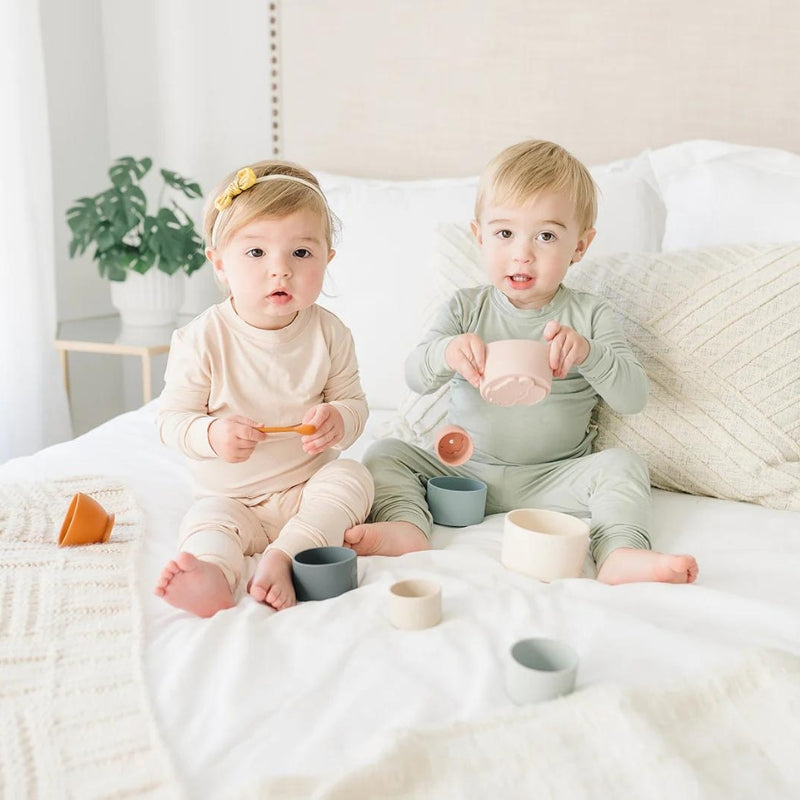 7 gobelets à empiler en silicone pour bébé