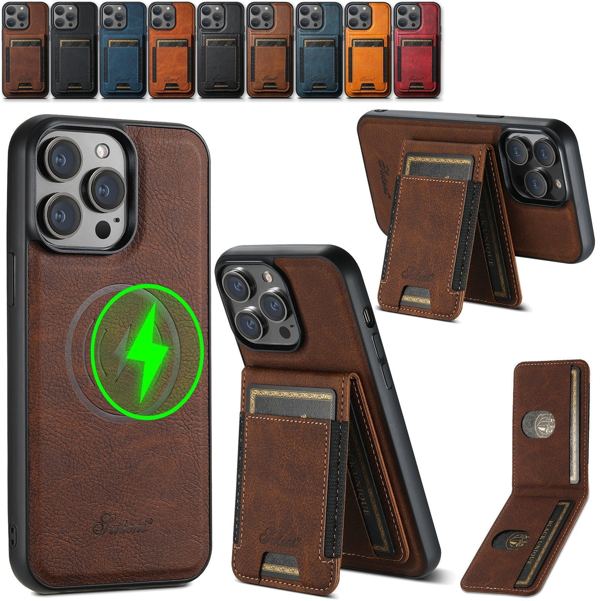LuxLeather - Coque en Cuir avec Porte-Cartes