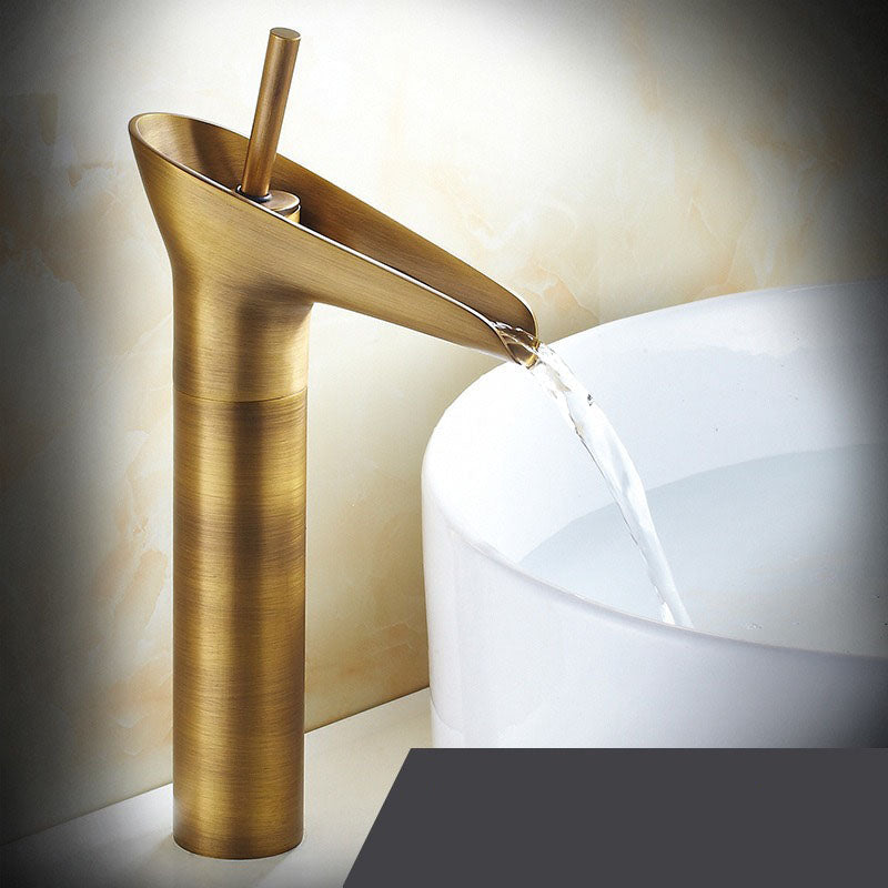 Robinet de lavabo cascade en laiton massif - Antique tall