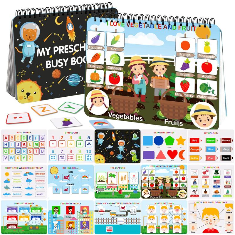 Cahier d'activités effaçable pour enfant, 30 thèmes