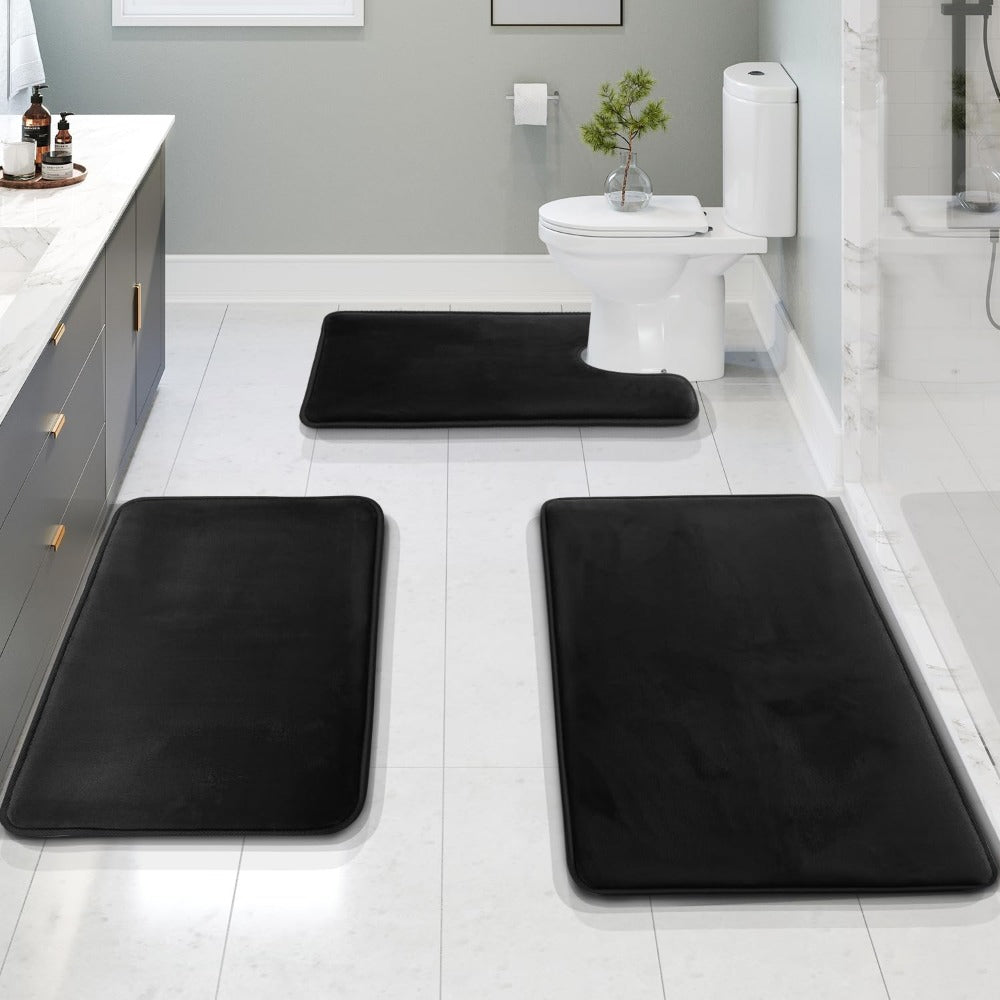 Set de 3 tapis de bain en mousse à mémoire