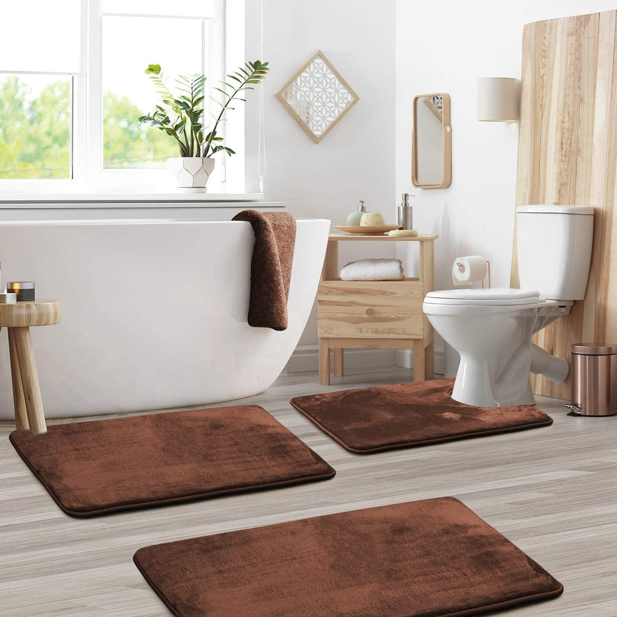 Set de 3 tapis de bain en mousse à mémoire