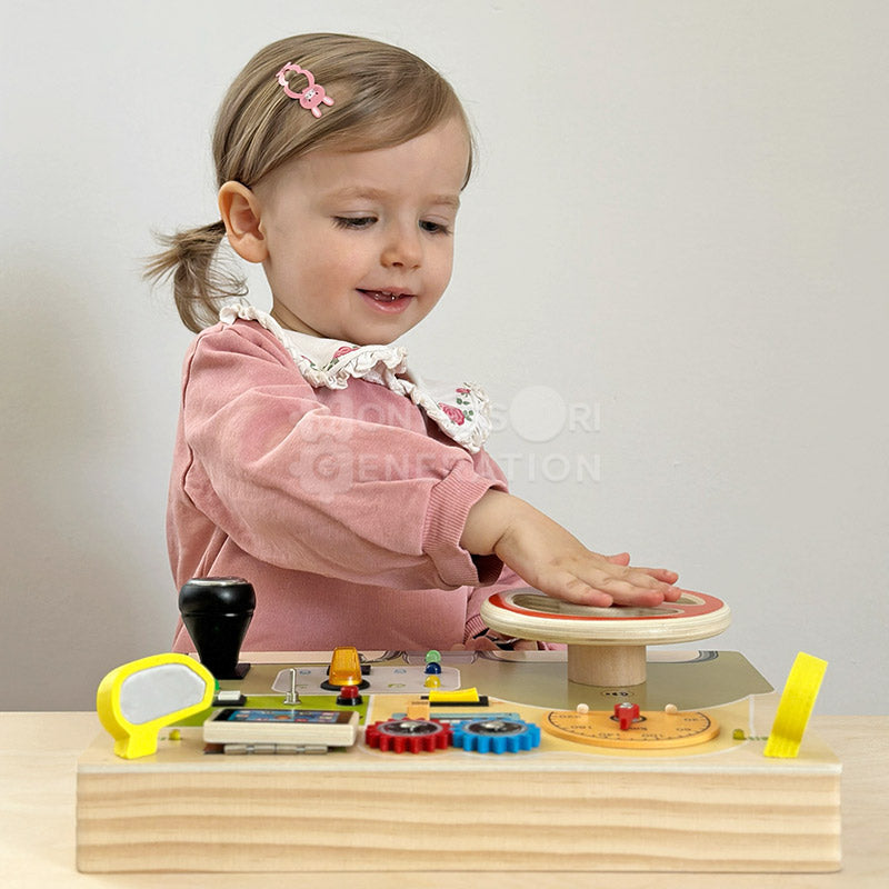 Wooden Busy Dashboard for Kids, Ages 3+