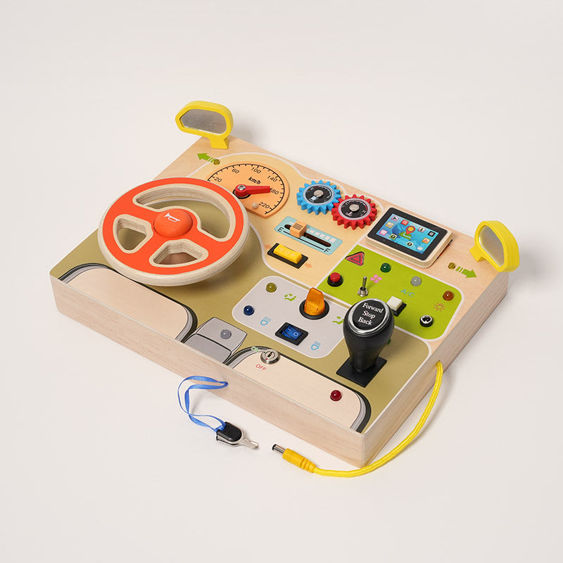 Wooden Busy Dashboard for Kids, Ages 3+