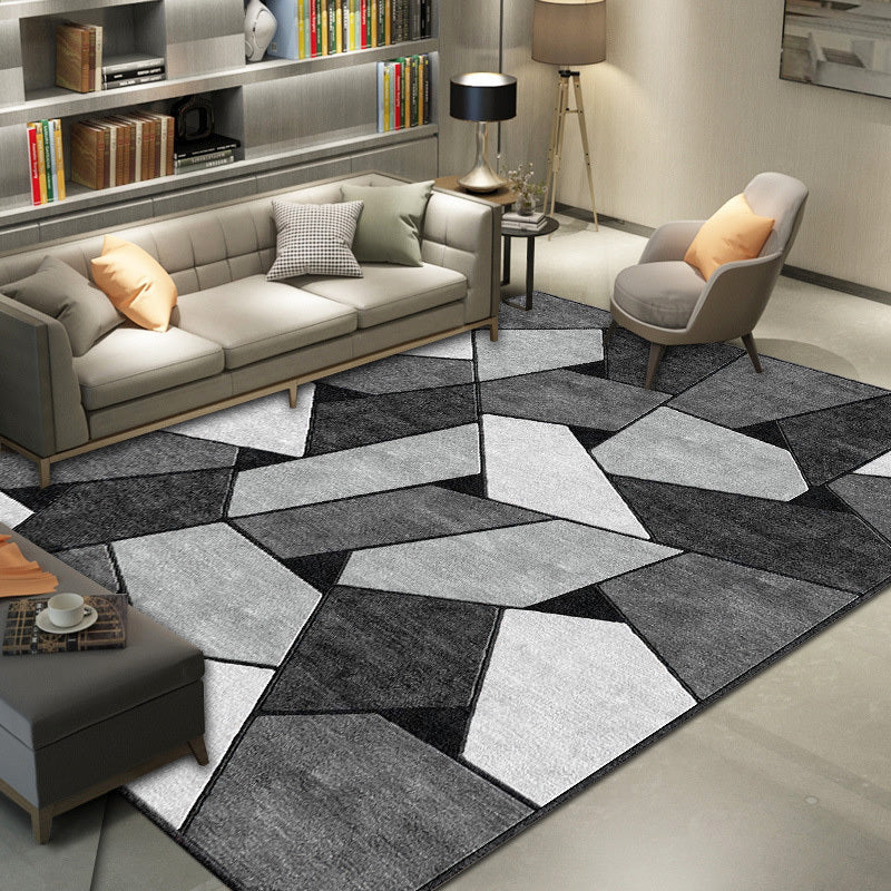 Grand tapis effet laine motif géométrique, 300 x 200