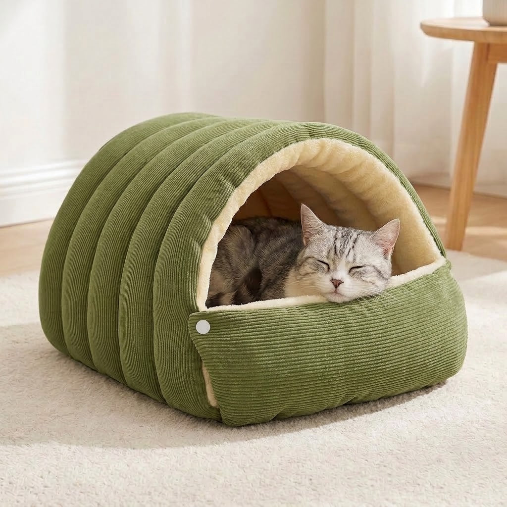 2-in-1 Dome Bed for Cats and Small Dogs