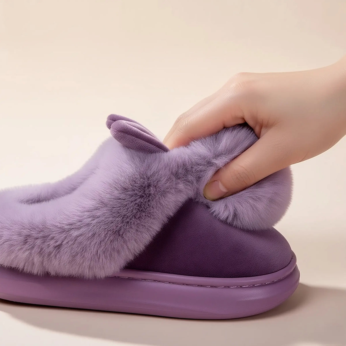 Plush Bunny Slippers, Open or Closed Heel