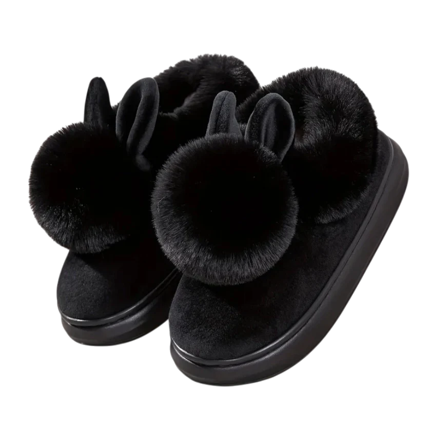 Plush Bunny Slippers, Open or Closed Heel