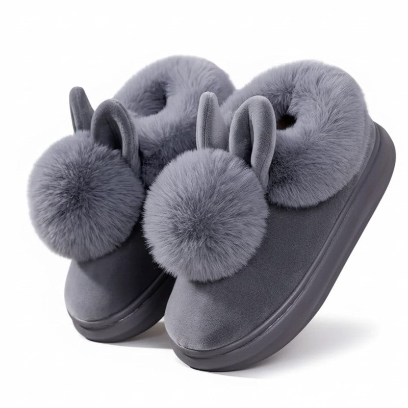 Plush Bunny Slippers, Open or Closed Heel