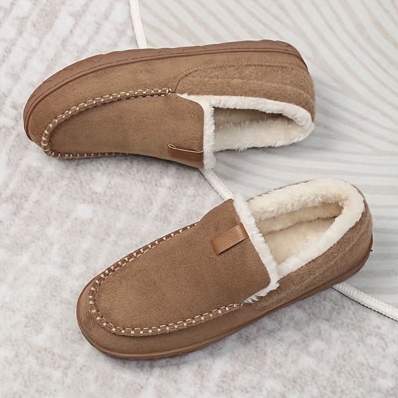 Chaussons mocassins homme en laine synthétique
